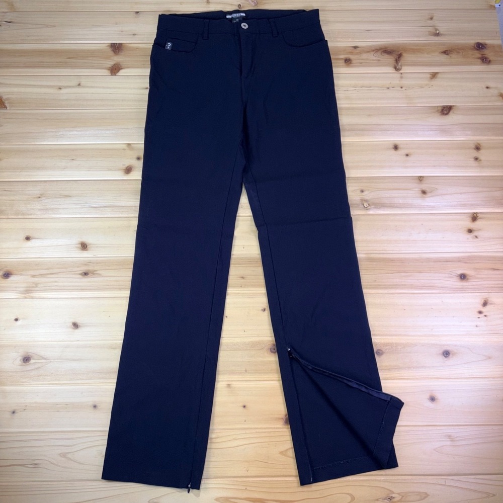 Guess Pants Womens 32 Black Straight Leg Mid Rise Ankle Zip Dress Pants